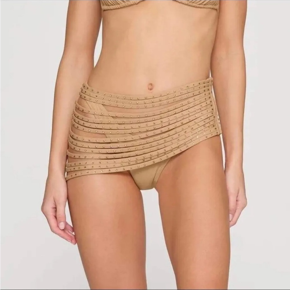 Skims rhinestone strappy skirt- 2x ochre